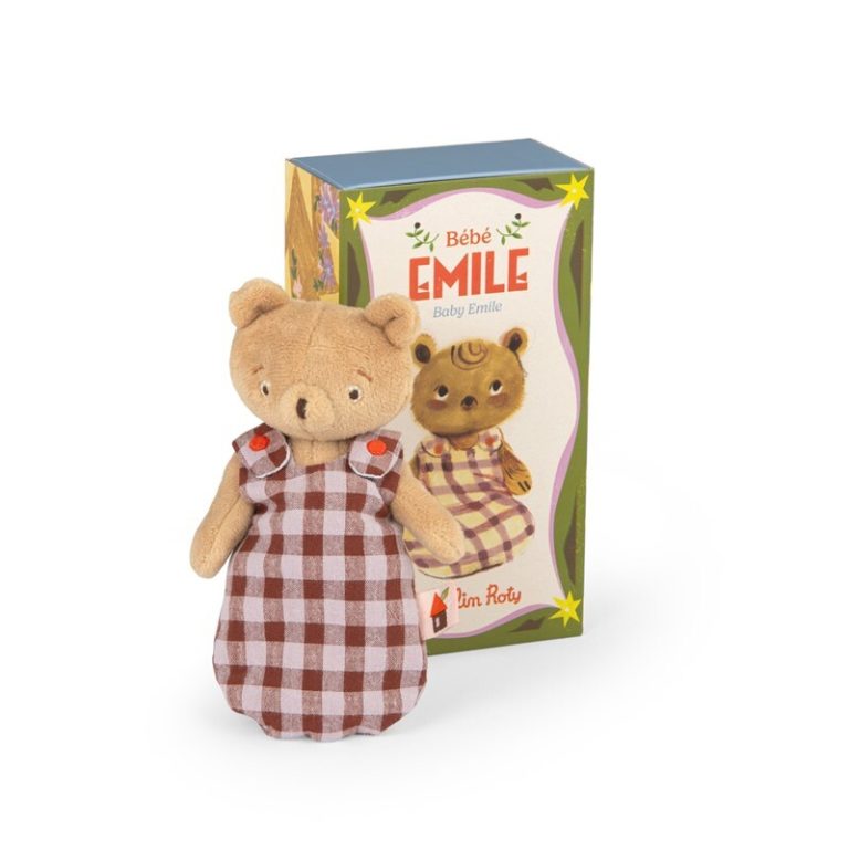 Muñeco de trapo para bebé Bébé Emile, el osito, en su caja de regalo
